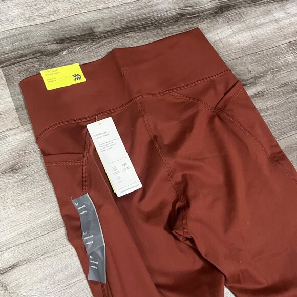 All In Motion High Rise Contour Power Waist Yoga Pants Brown Cropper NWT Size M - Picture 5 of 9